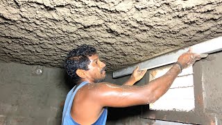 Amazing plastering Techniques Of bathroom ceiling Fastest work For Construction [upl. by Libbey]