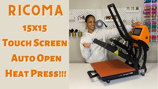 The Touch Screen 15x15 Auto Open Slide Out Drawer Ricoma Heat Press  UNBOXING [upl. by Addia558]