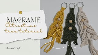 Macramé Christmas TreeOrnament Tutorial DIY Makrome Çam Ağacı Yapılışı Macrame Kerstboom Tutorial [upl. by Lareine385]