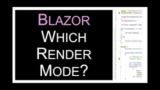 Blazor Render Modes in NET 8 and which Web App Template to choose [upl. by Cira]