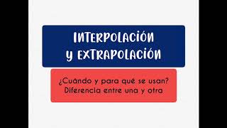 Interpolación y extrapolación  01 Utilidad y diferencias [upl. by Oiramd]