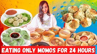 Eating only MOMO for 24 HOURS Challenge 😢 WILL NEVER EAT AGAIN 1000 RS MOMO [upl. by Darian]