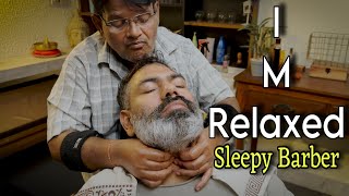 Amsr Intense head massage therapy  back massage neck cracking by Indian barber SARWAN 💈Relax😮‍💨 [upl. by Leahplar]