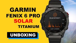 Garmin Fenix 6 Pro Solar Titanium Carbon Gray DLC Unboxing HD 0100241023 [upl. by Corilla]