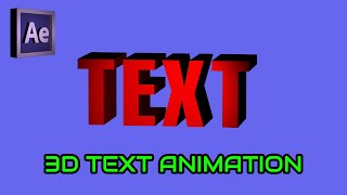 3D Text Animation in After effects  After Effects Tutorial [upl. by Ardisi]