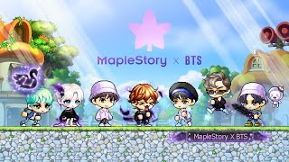 Special items designed by BTS available now  MAPLESTORY X BTS  🍁 [upl. by Hgielac]