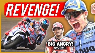 Marc Marquezs REVENGE at MUGELLO Bagnaia Penalty BIG ANGRY  MotoGP News  MotoGP Mugello 2024 [upl. by Ravahs]