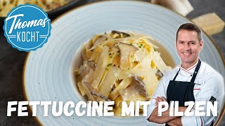 Fettuccine mit Pilzrahmsauce [upl. by Eyoj]