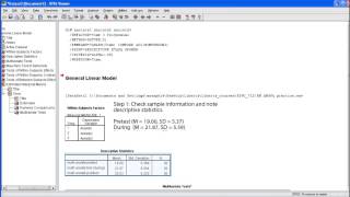 SPSS Tutorial Repeated measures ANOVA [upl. by Aiciles616]