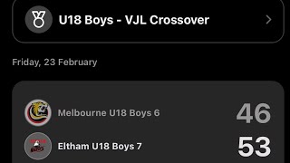 Round 1 VJL Crossover Melbourne Tigers U18B6 Vs Eltham Wildcats U18B7 [upl. by Wehner133]