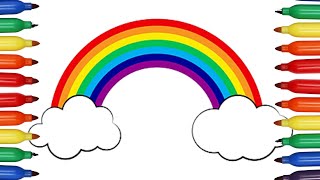 How To Draw And Color A Rainbow Easily For Kids  Step By Step Drawing Rainbow [upl. by Ahsaercal]