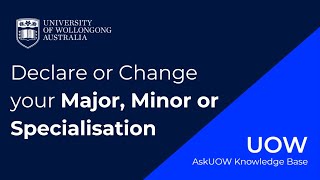 How do I declare or change my majorminor  UOW [upl. by Joachima593]