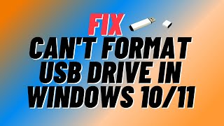 Cant Format USB Drive in Windows 10 [upl. by Stacee]