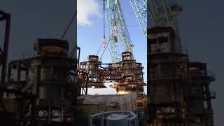 Saipem 7000 lifting the pre pilling template for offshore windfarm [upl. by Hurty]