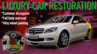 Luxury car restoration  Mercedes C class full paint job  Hindi  Brotomotiv [upl. by Yelreveb]