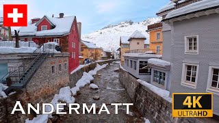 Andermatt Switzerland  December 2023  4K Walking Tour [upl. by Duck]