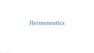 Philosophy 101 A Basic Introduction to Hermeneutics [upl. by Nada]