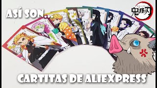 ASÍ SON  CARTAS DE ALIEXPRESS DE KIMETSU NO YAIBA DEMON SLAYER  JESUSNOID [upl. by Aremahs]