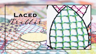 How to Stitch Laced Trellis  Laid Work Embroidery Tutorial [upl. by Nniw]