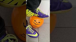 Nike Mecurial soccer shoes and Orange Happy Halloween Ballons p o p have fun [upl. by Anse45]