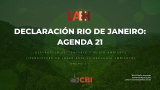 Declaración de Río de Janeiro 1992 La agenda 21 [upl. by Nyrhtac]