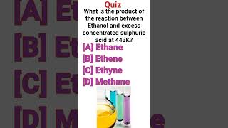 reaction bw Ethanol amp excess conc sulphuric acid at 443KEthaneEtheneEthyneMethaneChemistry [upl. by Euqinay]