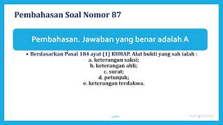 Latihan Soal Ujian Profesi Hukum Advokat 18  Keterangan Terdakwa [upl. by Appolonia]