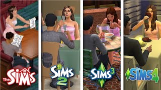 Sims 1 vs Sims 2 vs Sims 3 vs Sims 4  Dine Out [upl. by Llertac]