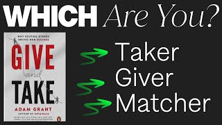 Are You a Giver Taker or Matcher  Adam Grant [upl. by Ytsanyd]