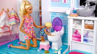 Barbie amp Ken Doll Family Toddler Get Well Routine [upl. by Akirderf]