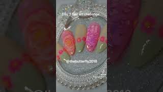 Day 3 of 14 days Nail art challenge hosted by Missu nails on Facebook nailart rosenails nails [upl. by Ymor]