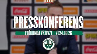 Presskonferensen efter Frölunda  HV71 [upl. by Ardelle]