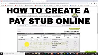 How To Make A Pay Check Stub Online For Your Employee Using Check Stub Maker [upl. by Nailij417]