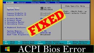 FIXED Error ACPI BIOS Error Problem Issue 100 Working [upl. by Yesor]