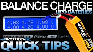 Balance Charging RC LiPo Batteries  Quick Tip  Motion RC [upl. by Samantha]