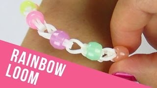 How To Make a Rainbow Loom Bracelet with Beads [upl. by Grosberg]