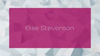 Elise Stevenson  appearance [upl. by Ennahtebazile119]