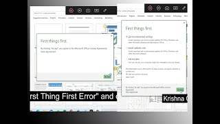 Microsoft office First thing first  launch error  Part I [upl. by Llewon]