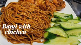 HOW TO MAKE BAMI WITH CHICKEN SURINAMESE STYLE BAMI QUICK AND EASY SPAGHETTI STIR FRY [upl. by Emalia]