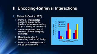 Cognition Lecture 5 4 EncodingRetrieval Interactions in Episodic Memory [upl. by Pedaiah]