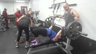 Female bench press 225 at 150bw raw [upl. by Gasser]