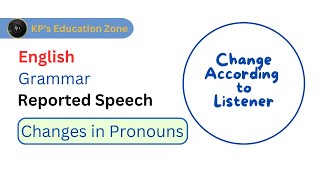 Reported Speech  English Grammar  Change in Pronouns According to Listener reportedspeech [upl. by Eikciv]