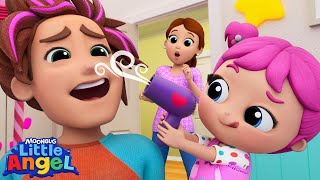 Jills Hair Salon  Experiment with Dad  Little Angel Kids Songs amp Nursery Rhymes [upl. by Yrahk]