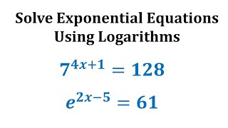 Ex 3 Solve Exponential Equations Using Logarithms [upl. by Ynettirb]