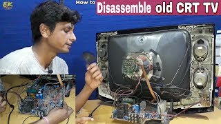 How to disassemble old CRT tv PCB step by step  open all part [upl. by Haerdna155]