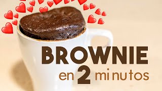 BROWNIE en MICROONDAS 🍫  en 2 minutos [upl. by Yellac]