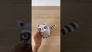 Raccoon Paper Craft  Handprint Craft Ideas For Kids papercraft [upl. by Swayne]