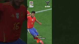 RODRI SCORES Spain vs Denmark [upl. by Eittik]