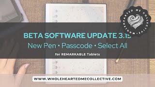 reMarkable Beta Software Update 315 for reMarkable Tablets [upl. by Loralie130]