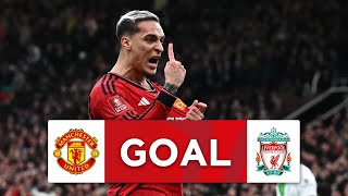 GOAL  Antony  Manchester United 22 Liverpool  Quarterfinal  Emirates FA Cup 202324 [upl. by Ijneb]